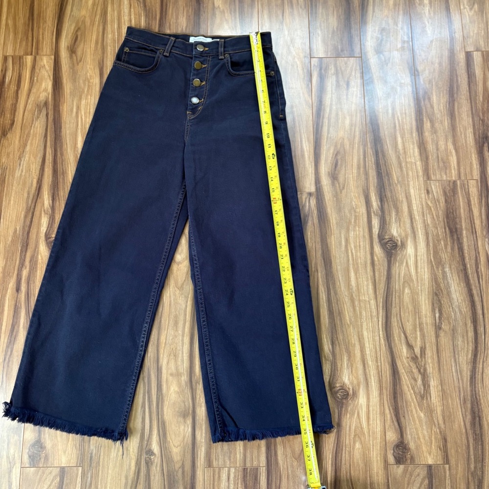 & Other Stories Los Angeles Atelier Wide Leg Cropped Jeans Navy Button Fly 27 - Picture 6 of 10
